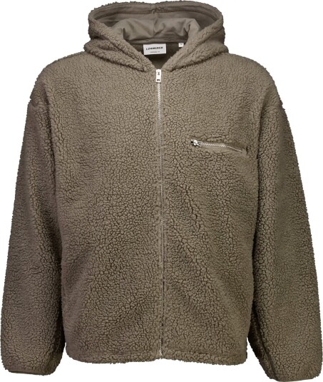 Lindbergh Zip Trough Pile Hoodie Khaki green M