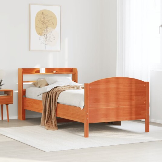  Sengeramme uten madrass voksbrun 100x200 cm heltre furu 3306983