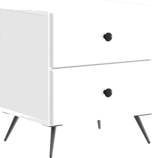  Nattbordskap Høgglans hvit 43 x 34,5 x 47,5 cm Konstruert tre