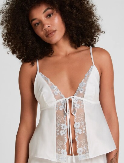 Hunkemöller Cami Satin Emb Peonie White S