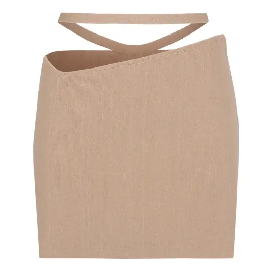 Andrea Adamo Dame Skjørt Beige M, Andrea Adamo Dame Skjørt Beige M,