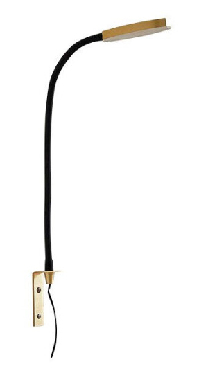 Lindby Flexola LED-leselampe, gull, rundt hode