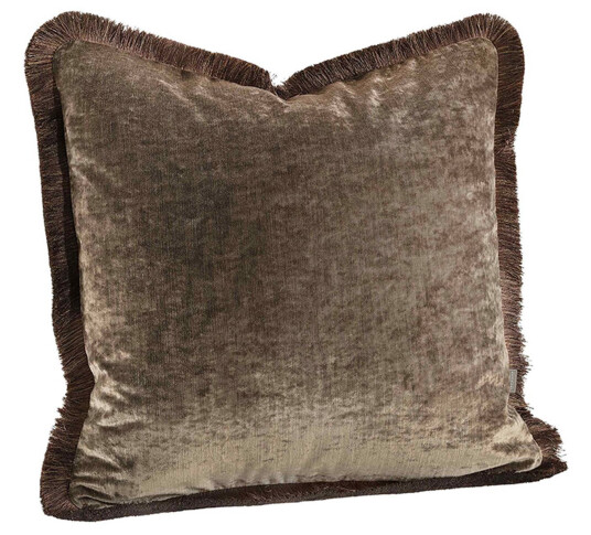 Garda Velvet putetrekk frynser taupe