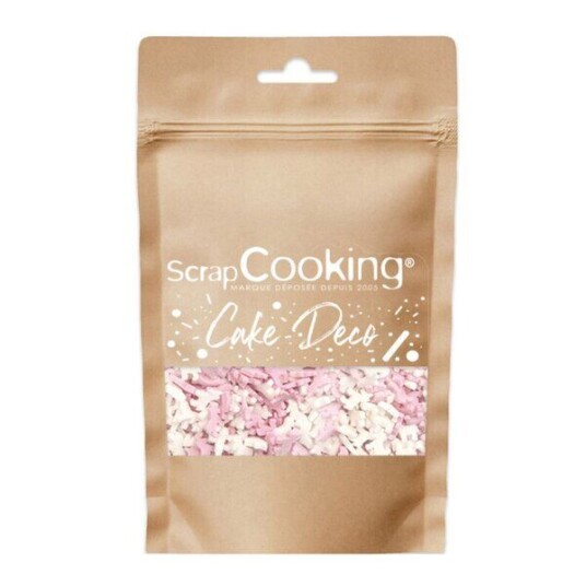 ScrapCooking   Kakestrø enhjørning 50 g rosa/hvit