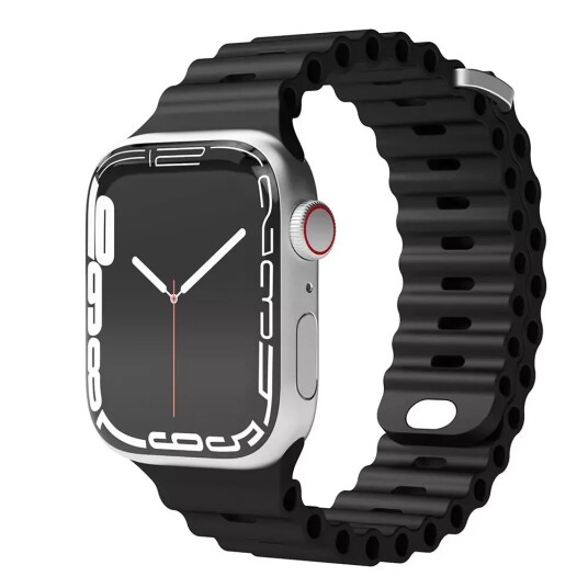 Vonmählen Apple Watch (38/40/SE/41MM) Ocean Band Silikon Reim - Svart Vonmählen Apple Watch (38/40/SE/41MM) Ocean Band Silikon Reim - Svart