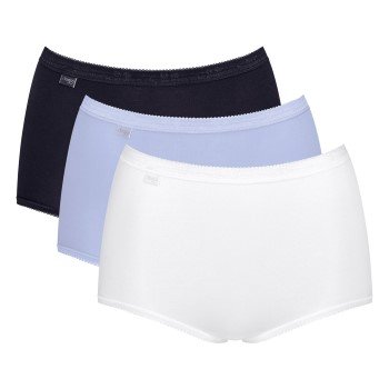 Sloggi Truser 3P Basic Plus Maxi Colored Lysblå/Hvit bomull 38 Dame