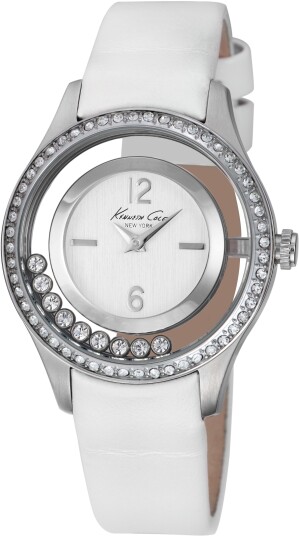 Kenneth Cole Dameklokke IKC2881 Sølvfarget/Lær Ø34 mm