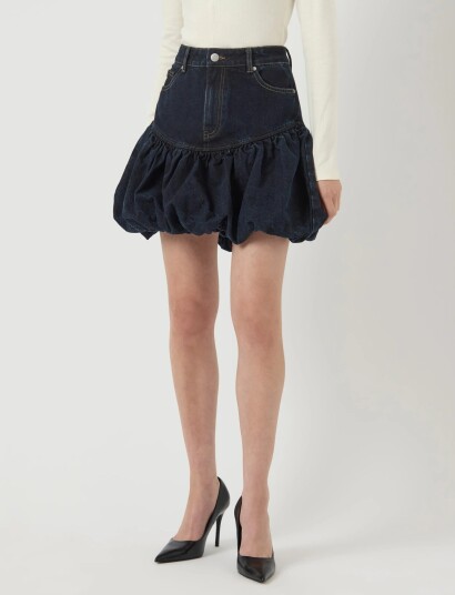 YAS Yasbrooke Hmw Denim Bubble Skirt S. D2D   Navy   40