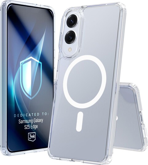 3Mk Armor MagCase for Samsung S25 Edge - Gjennomsiktig MagSafe Kompatibel Mobildeksel