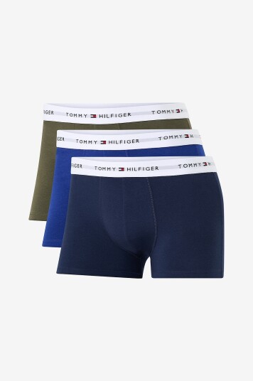 Tommy Hilfiger Boksershorts Trunk 3 pakning Blå Tommy Hilfiger Boksershorts Trunk 3 pakning Blå