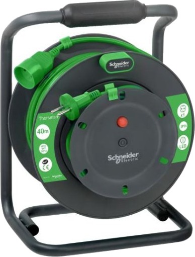 Schneider Electric Thorsman kabeltrommel, ujordet, 37+3 meter green/black L295 x W394 x H212 mm