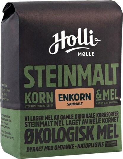 Holli Mølle økologisk enkorn sammalt 1 kg Holli Mølle økologisk enkorn sammalt 1 kg