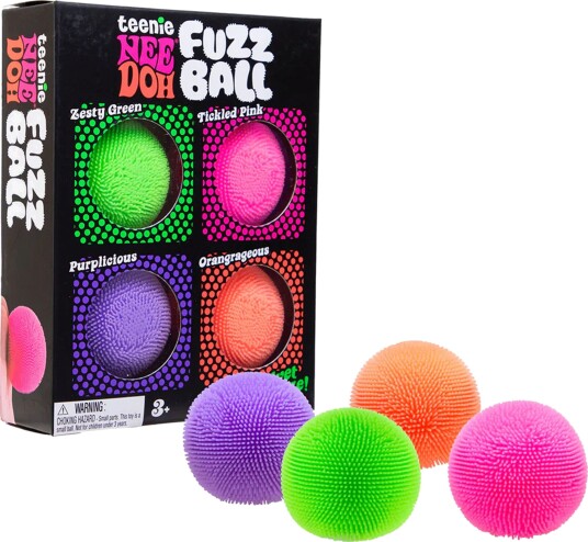 NeeDoh Teenie Fuzz Stressballer 4-Pakk
