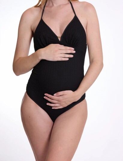 Cache Coeur Maternity Swimsuit One Piece Milos Black S