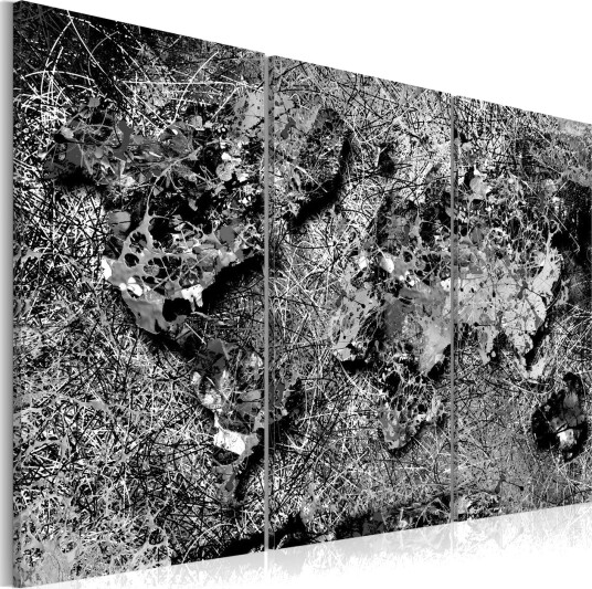 Bilde World Map Grey Thread 120x80 Artgeist sp. z o. o.