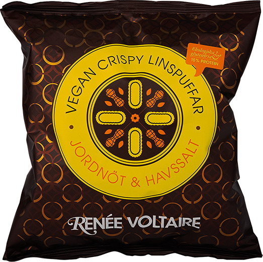 Veganske Crispy Linsepuffer Peanøtt & Havsalt 60 g