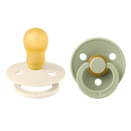 BIBS Pacifier Colour Latex Ivory/Sage Size 3 2pcs