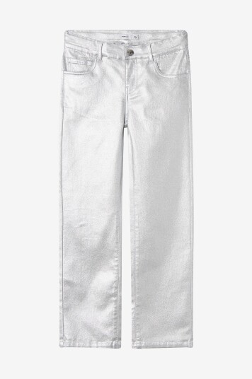 Name it kids - Jeans nkfRose Straight Twill Pant 1631-wy - Sølv