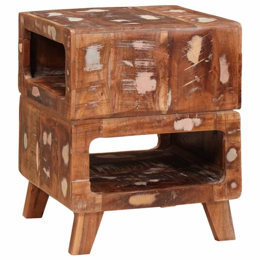 Sluttbord Flerfarget 40 x 40 x 49 cm gjenvunnet heltre