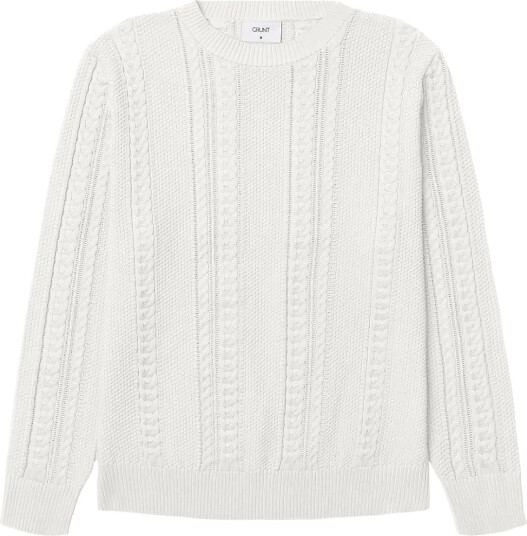 Grunt Grurso Cable Ls Crew Knit   Cream   170/176