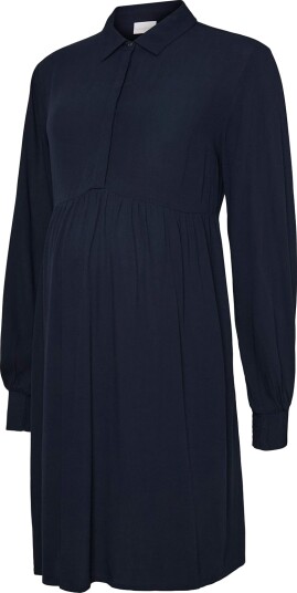 Mamalicious Mlesra Lia Ls Wo Abk Dress 2F   Navy   XS