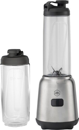 Obh Nordica Mix & Move Smoothieblender 300W med 2 To-Go Kanner i Rustfritt Stål Obh Nordica Mix & Move Smoothieblender 300W med 2 To-Go Kanner i Rustfritt Stål