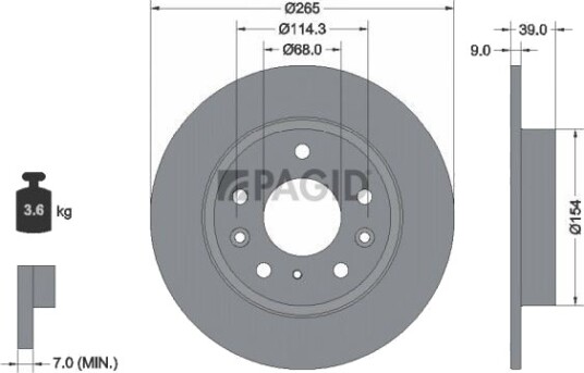 PAGID 56247NC Bremseskive