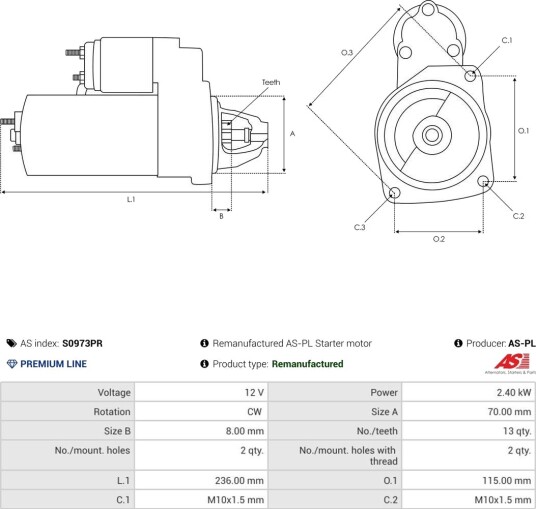 AS-PL S0973PR Starter