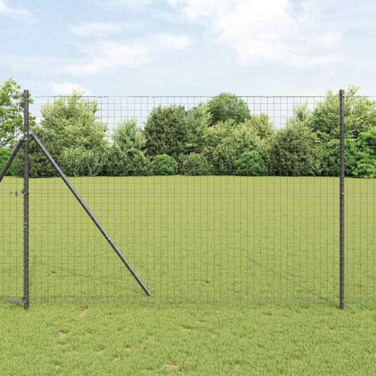 Eurogjerde med 7 innlegg 1.5x10 m Galvanisert Stål Grå Eurogjerde med 7 innlegg 1.5x10 m Galvanisert Stål Grå