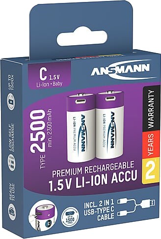Ansmann batteri cx2 oppladbart usb c med ladekabel Ansmann batteri cx2 oppladbart usb c med ladekabel
