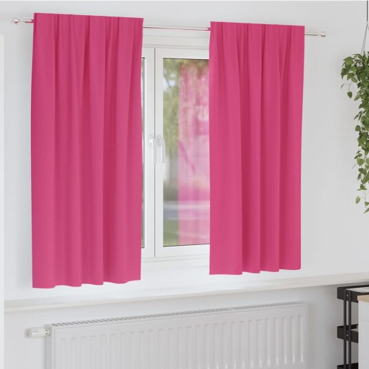 Gardiner med gardiner 2 pcs Lys rosa 175x140cm Polyester