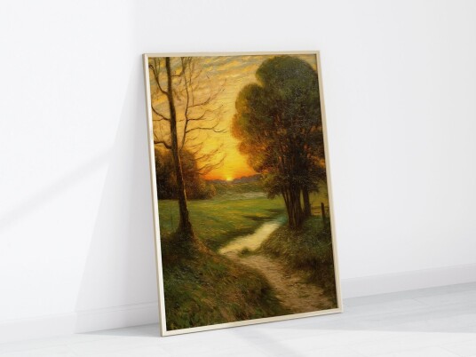 Plakat Solnedgang Landskap