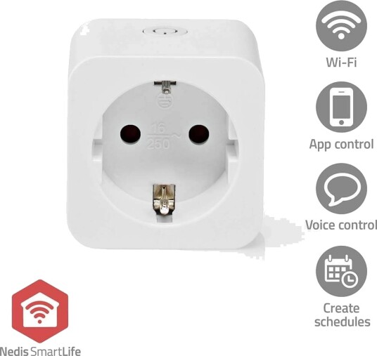SmartLife Smart Plug | Zigbee 3.0 | IP21 | Efektmåler | 3680 W | Hybrid CEE 7/7 | 0 55 °C | Android™ / IOS | Hvit | 1 stk.