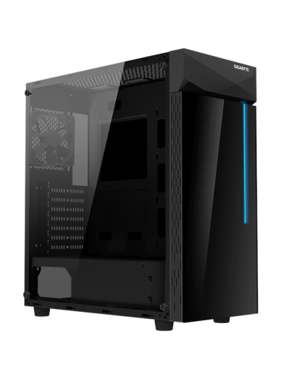 GIGABYTE C200 GLASS - Kabinett - Miditower - Svart GIGABYTE C200 GLASS - Kabinett - Miditower - Svart