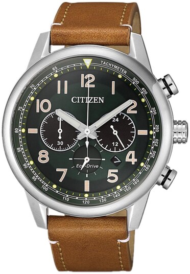 Citizen Herreklokke CA4420 21X Grønn/Lær Ø43 mm Citizen Herreklokke CA4420 21X Grønn/Lær Ø43 mm