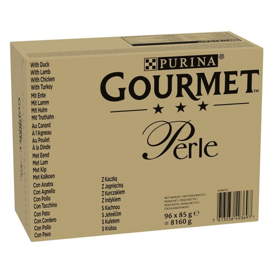 Megapakke Gourmet Perle 96 X 85 G And Lam Kylling Kalkun I Saus
