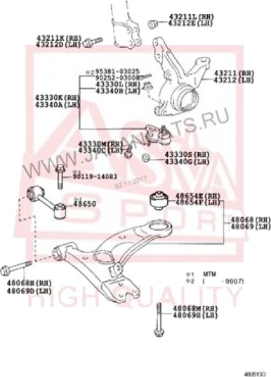 stang, stabilisator ASVA 0123-ST220F