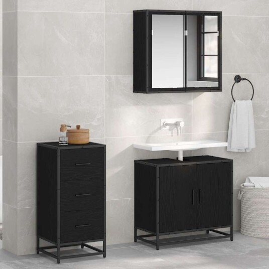  Serviesskap Svart eik 35,5 x 35 x 76 cm Konstruert tre