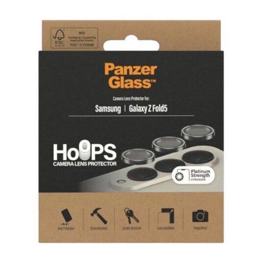 PanzerGlass Kamerabeskyttelsesglass for Samsung Galaxy Z Fold5 - Gjennomsiktig/Svart