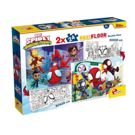 Lisciani Dobbeltsidet Puslespil 2x24 Brikker Spidey and His Aamzing Friends