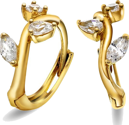 Pan Jewelry Øreringer i 585 gult gull med zirkonia Pan Jewelry Øreringer i 585 gult gull med zirkonia