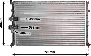 Radiator, motorkjøling VAN WEZEL 40002177