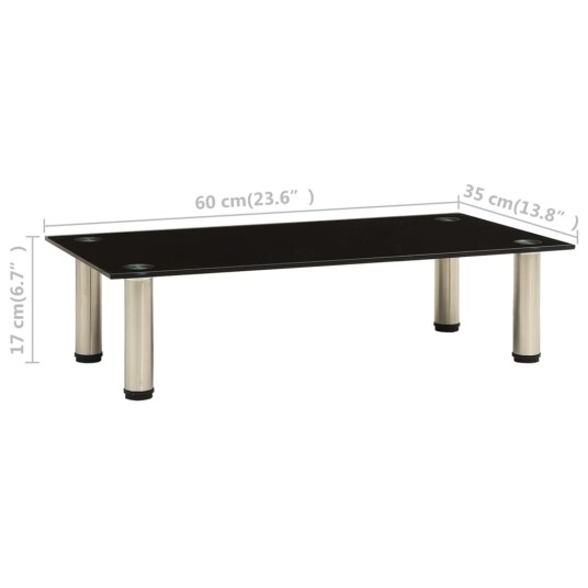 vidaXL TV-benk svart 60x35x17 cm herdet glass
