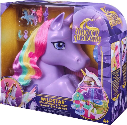 Unicorn Academy Styling Head & Lekesett 2-i-1 - Flerfarget