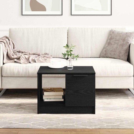 Kaffebord Svart Eik 50x50x36 cm Konstruert Tre Kaffebord Svart Eik 50x50x36 cm Konstruert Tre