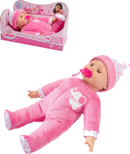 New Born Baby Dukke Med Pustebevegelse & Lyd 38 cm