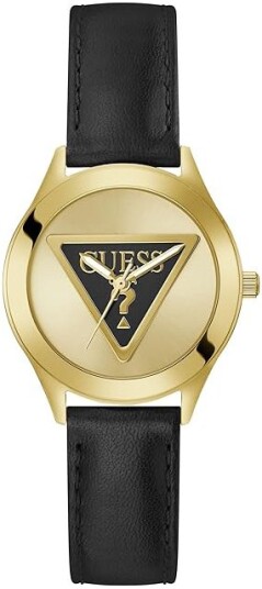 Guess Dameklokke GW0744L2 Plaque Gull/Lær Ø34 mm Guess Dameklokke GW0744L2 Plaque Gull/Lær Ø34 mm