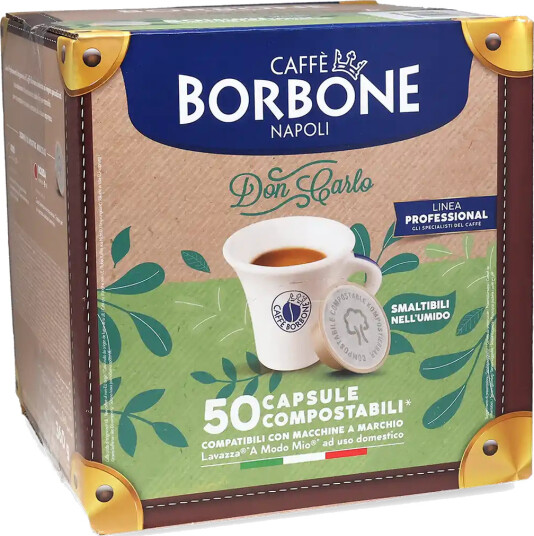 Caffè Borbone | Don Carlo Miscela Rossa Komposterbar 50 kapsler til Lavazza A Modo Mio