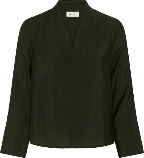 Soaked Slleodora Merapi V-Neck Blouse - Green - XS