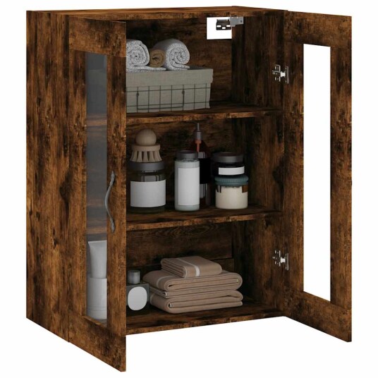 Veggskap røkt eik 69,5x34x90 cm konstruert tre 8721012115767